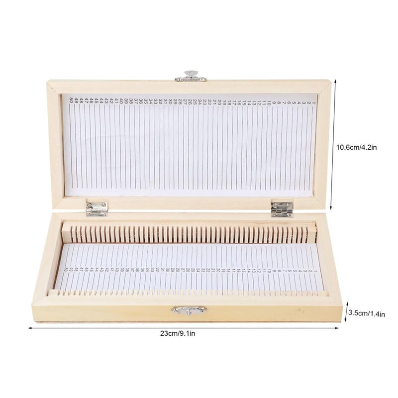 NOENNULL Microscope Slide Box, Wooden Slide Storage Box, Contains 50 Slides - Image 2